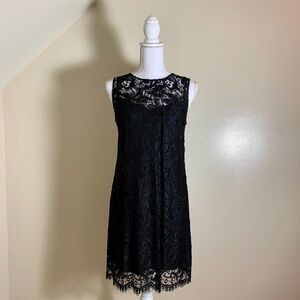 Dolce & Gabbana Black Cotton Lace, Silk Lined Sleeveless Dress with Tags, Italy